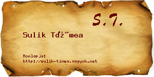Sulik Tímea névjegykártya